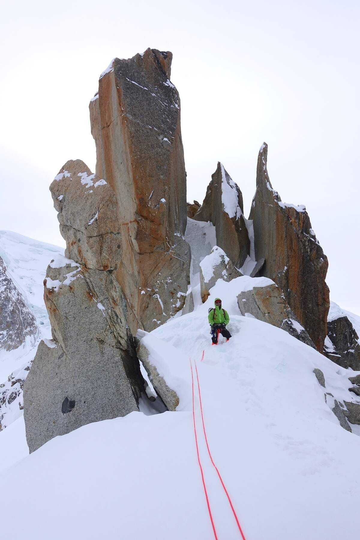 Climbing the Cosmiques ridge in Chamonix