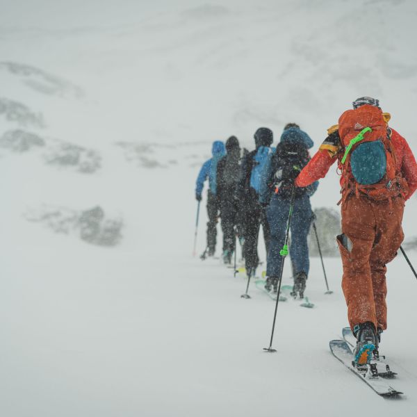 Skiers on the guides Haute Route ski tour from Chamonix to Zermatt with Chamonix Experience.