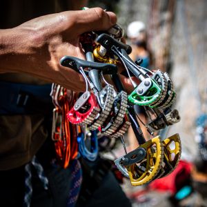Trad climbing equipment