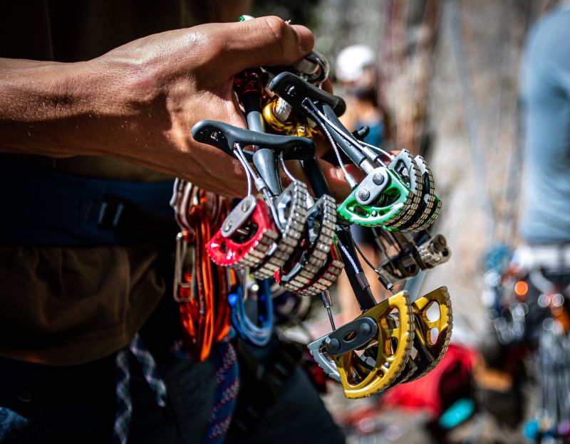 Trad climbing equipment