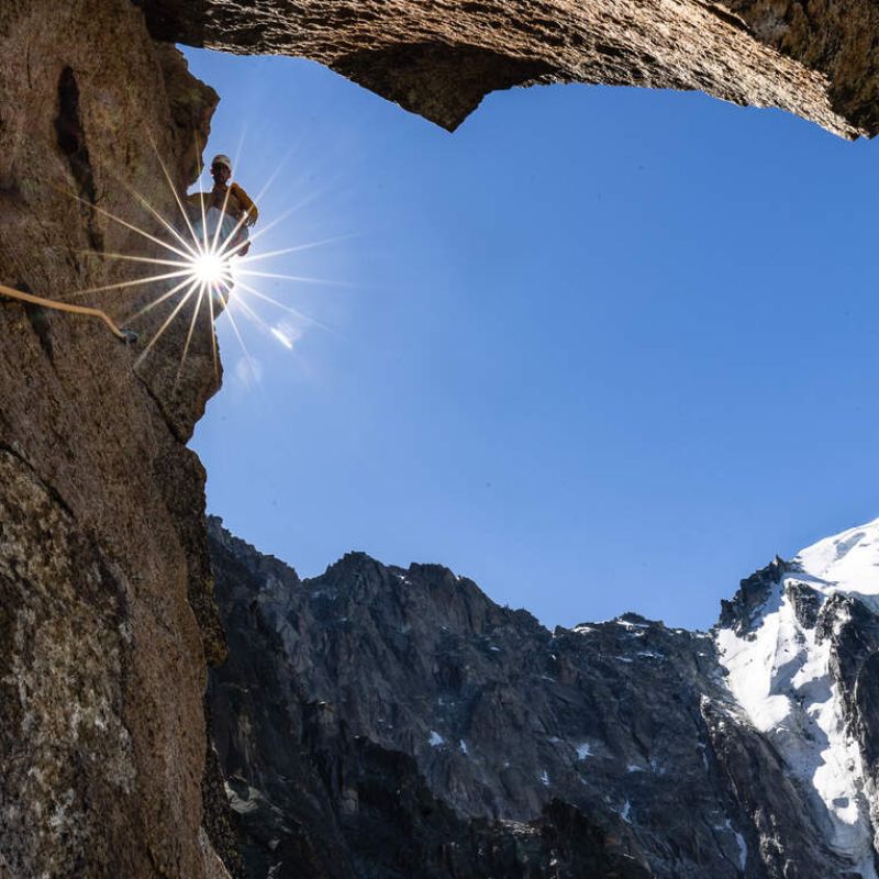 Exposed section 6a on Papillons Ridge ascent