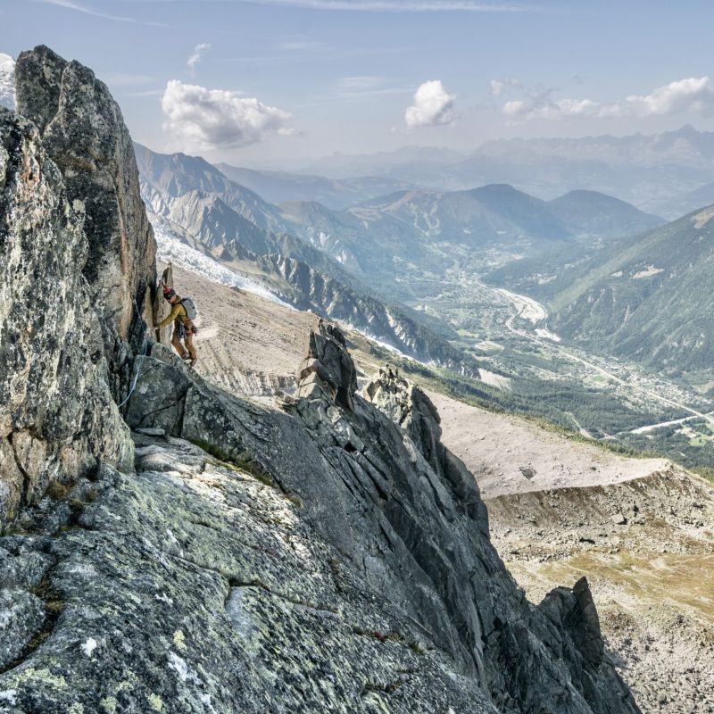 Papillons Ridge on Aiguille du Peigne, Chamonix