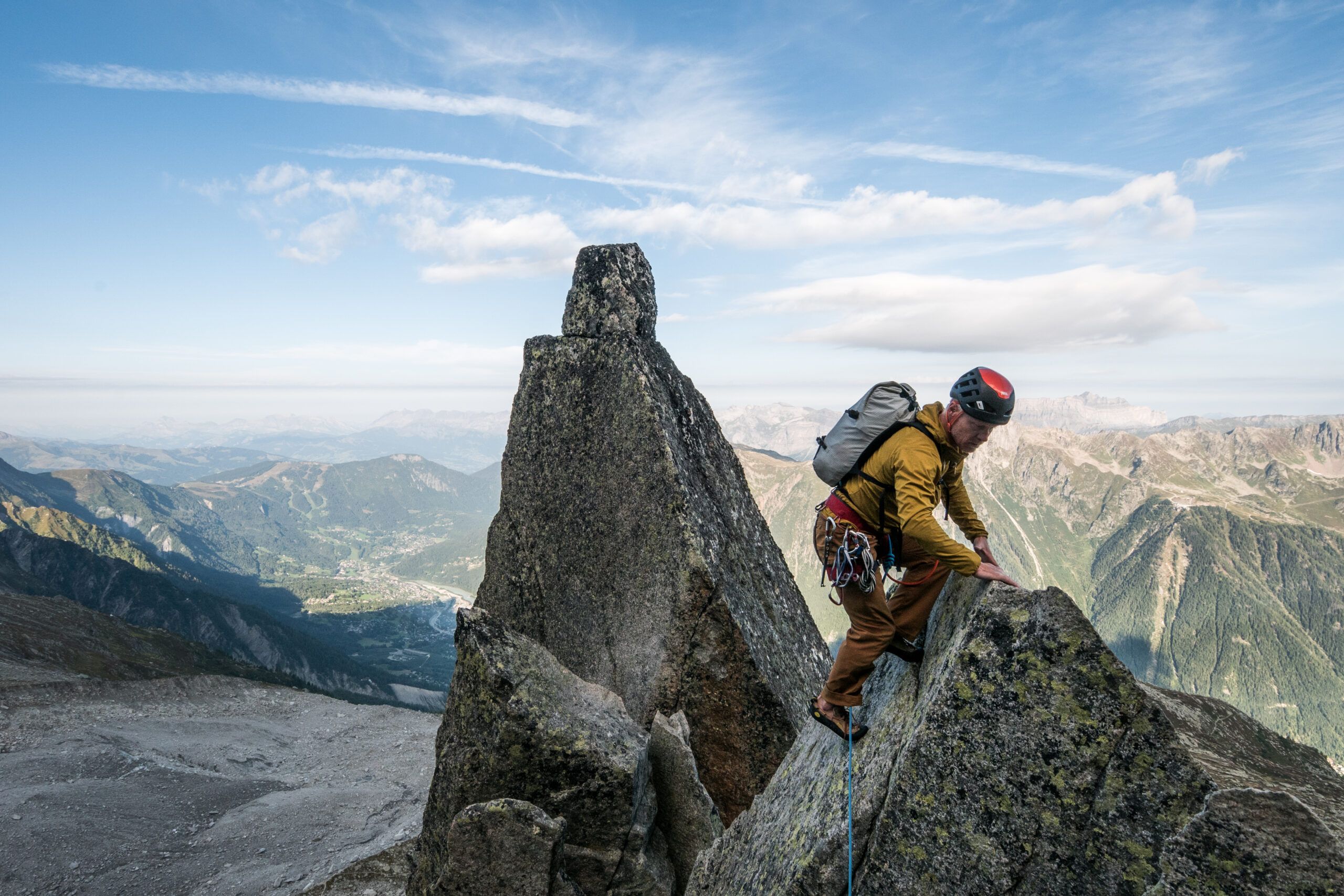 Escalade granitique de l’arête des Papillons, Peigne