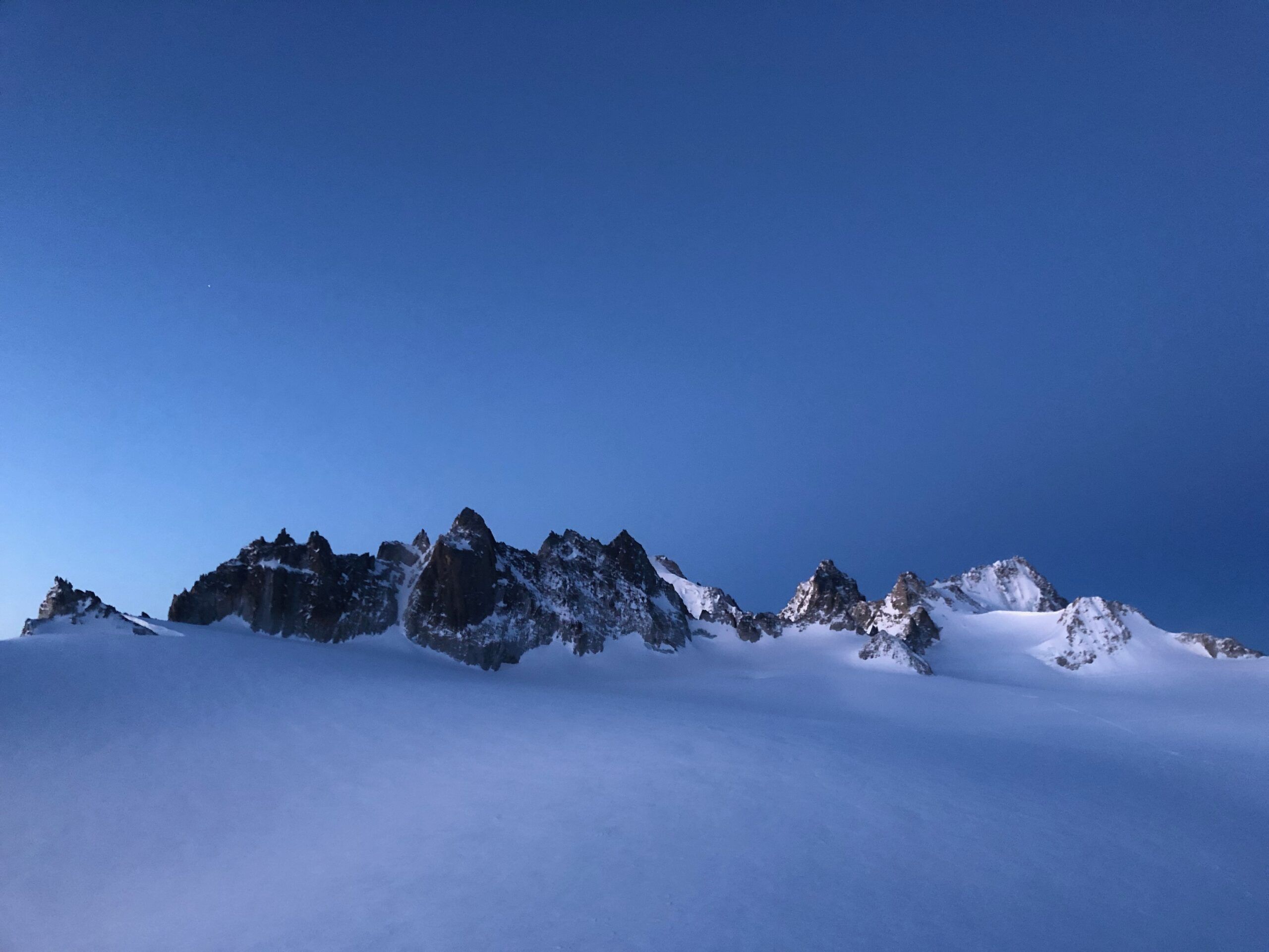 Views from the Trient hut on the guided Haute Route ski tour with Chamex guides.