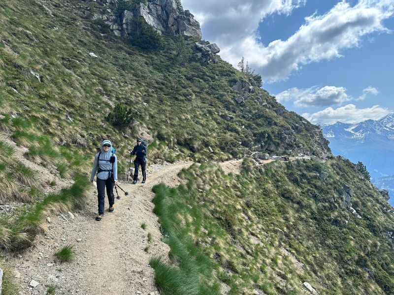 Hikers on the Chamonix to Zermatt guided glacier trek with Chamonix Experience.